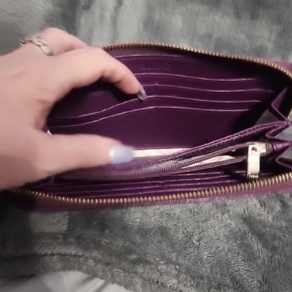 Furla Plum Textured Wallet - Picture 4 of 11